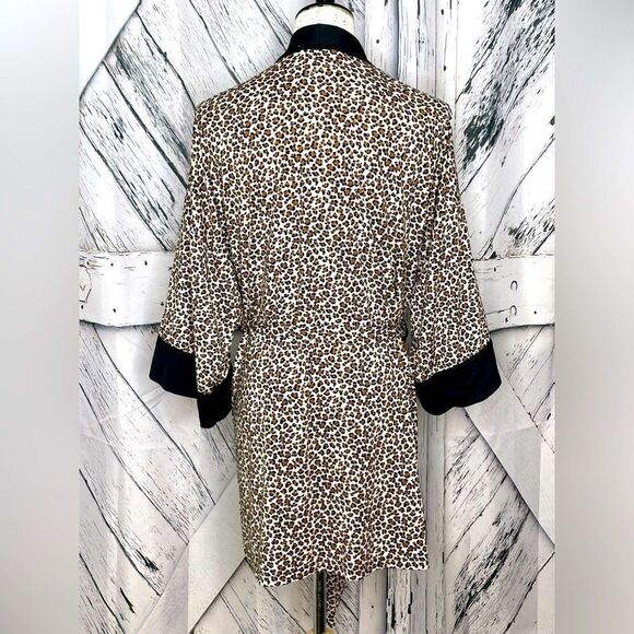In Bloom by Jonquil Short Leopard Print Robe Kimono XS/S - Picture 3 of 8
